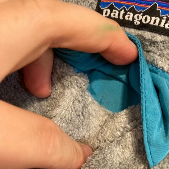 Patagonia Grey Teal Fleece Jacket Womens Sz XS Re-Tool Snap-T Pulloverver Hiking - Picture 8 of 16